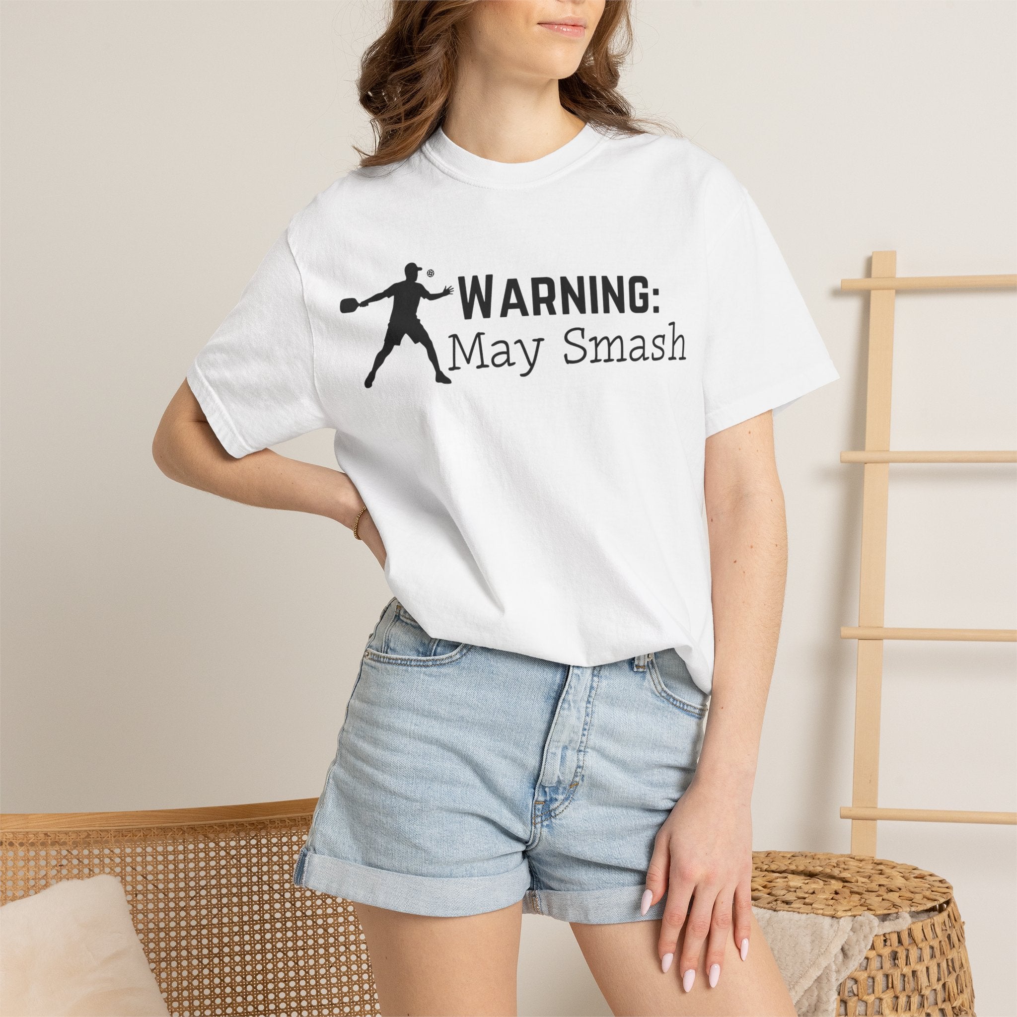 Warning: May Smash T-Shirt — Funny Baseball/Softball Player Tee
