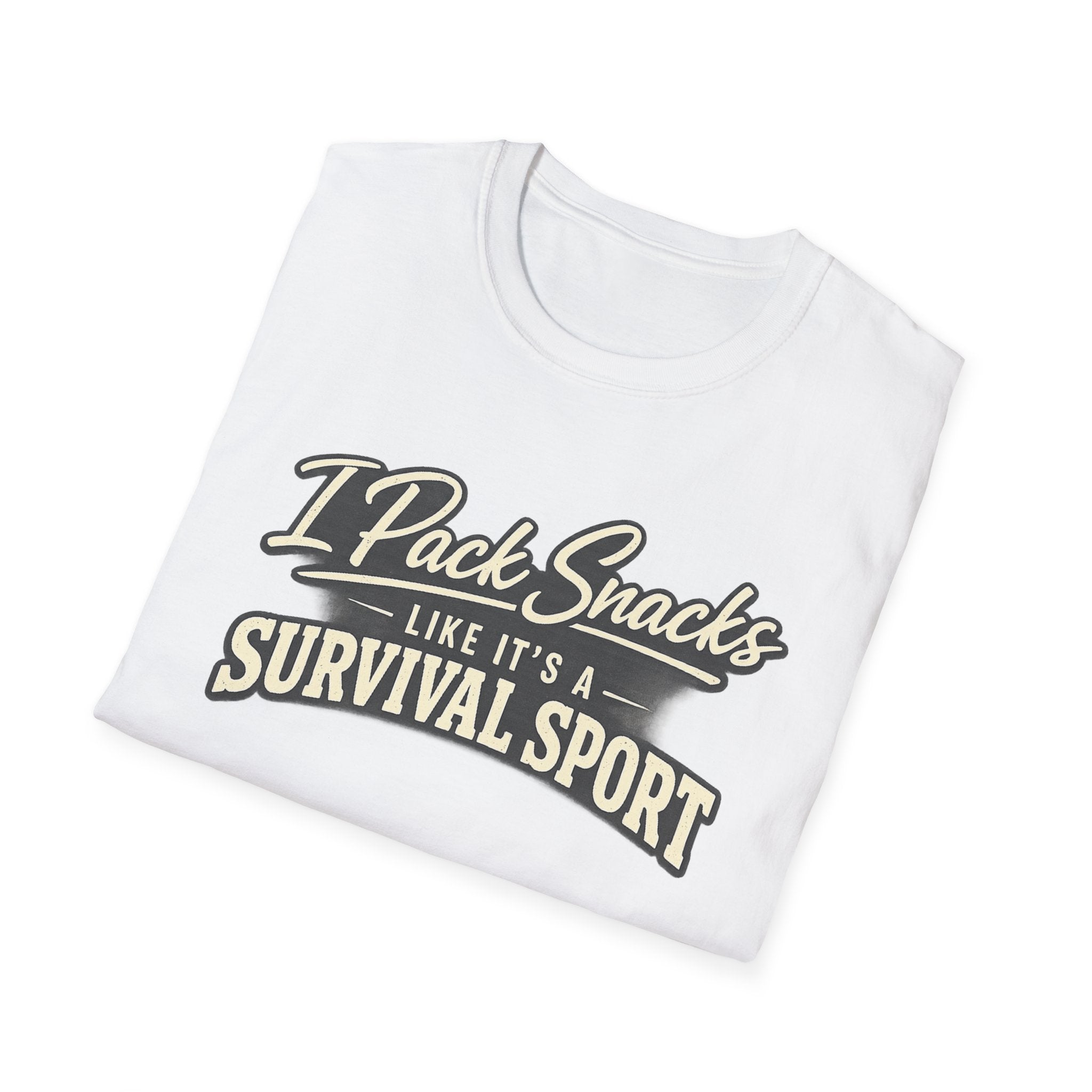 I Pack Snacks Like It’s a Survival Sport T-Shirt — Funny Snack Lover Graphic Tee