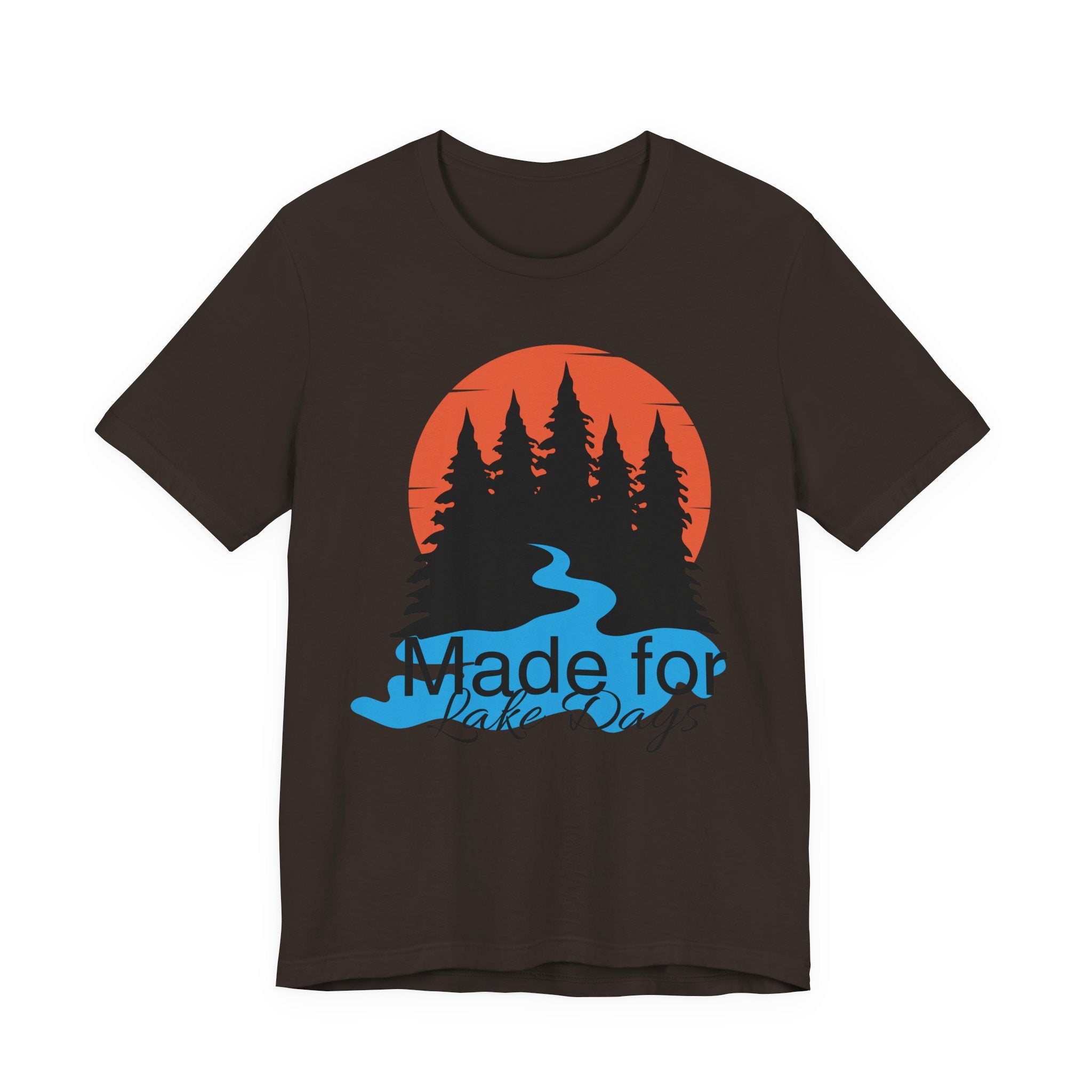 Made for Lake Days T-Shirt — Retro Sunset Pines & River Outdoor Tee