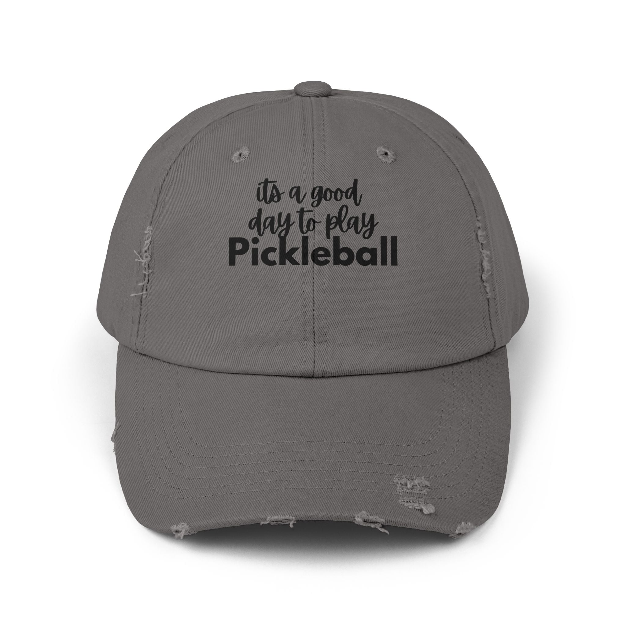 Pickleball Distressed Cap — "It's a Good Day to Play Pickleball" Embroidered Hat