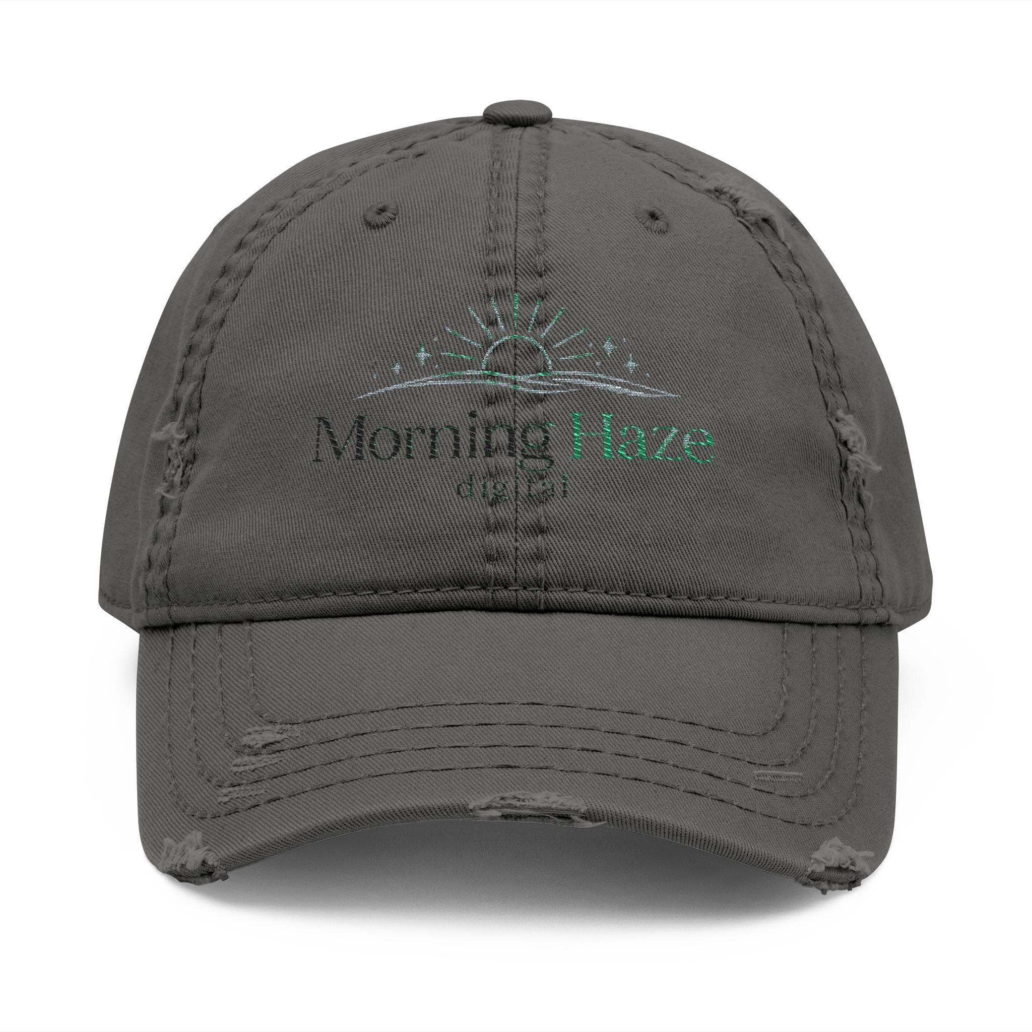 Morning Haze Embroidered Distressed Dad Hat