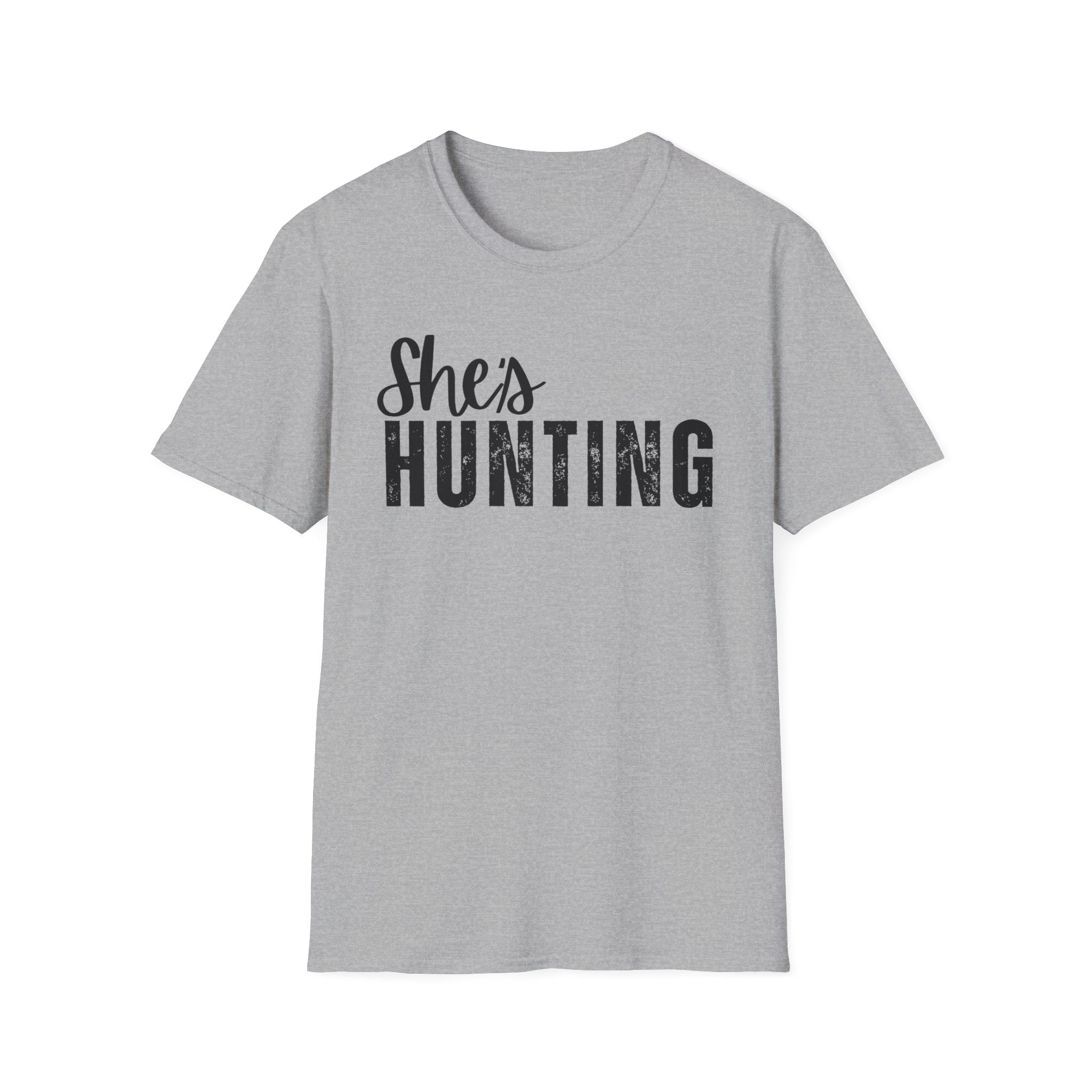She's Hunting T-Shirt — Women's Hunting Tee, Rustic Outdoors Graphic Shirt