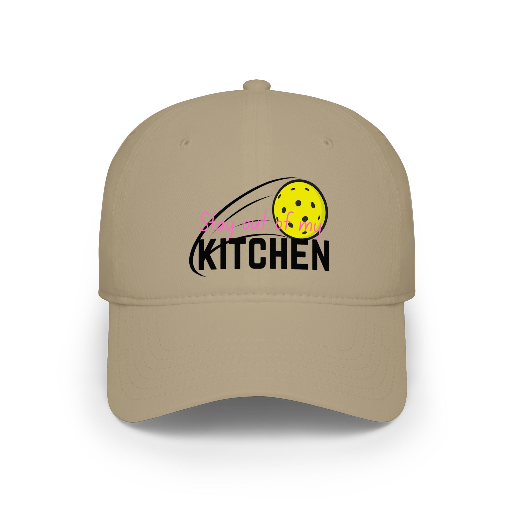 Baseball Cap — "Stay Out Kitchen" Pizza Slice Embroidered Red Cap