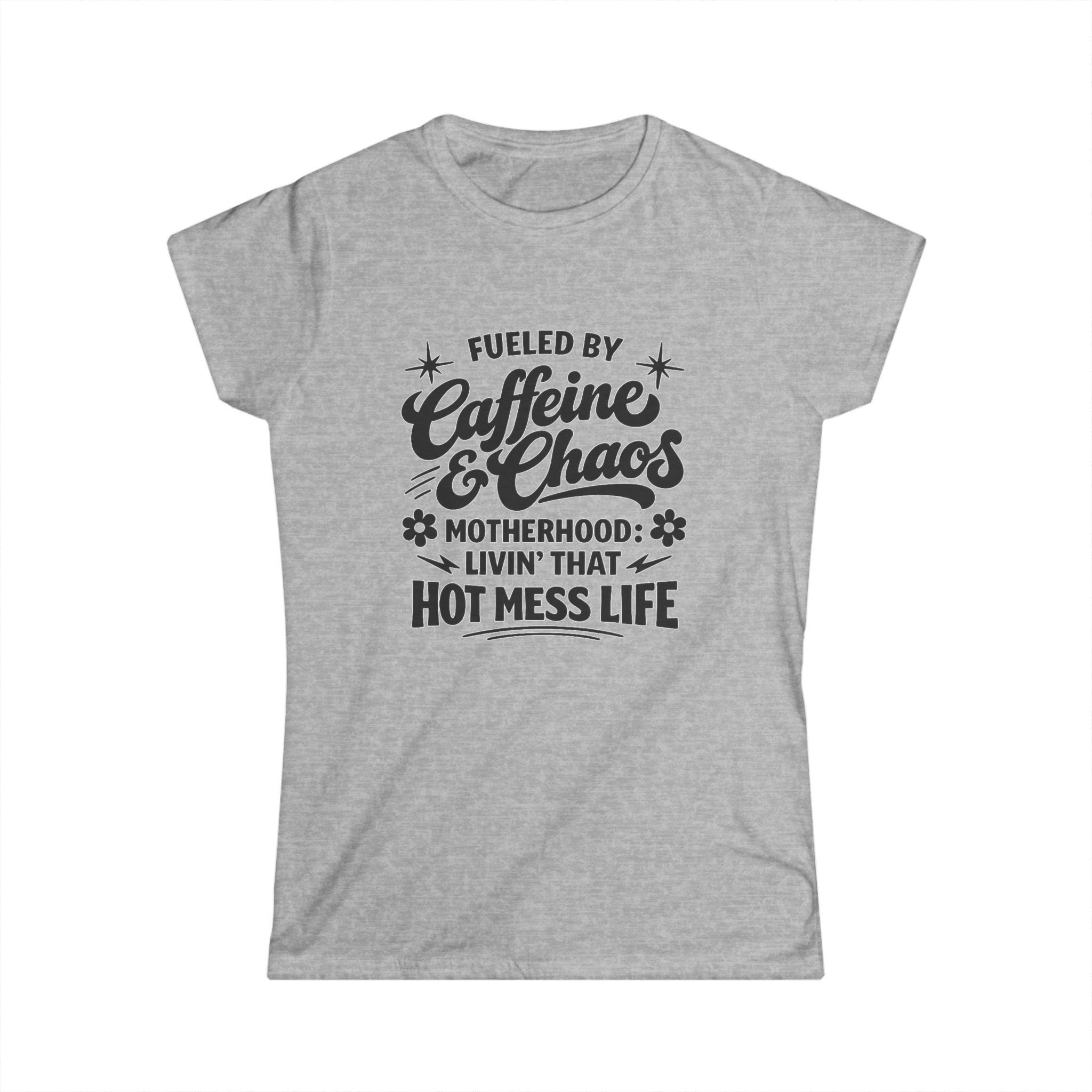 Caffeine & Chaos Mom T‑Shirt — "Fueled by Caffeine & Chaos" Motherhood Tee