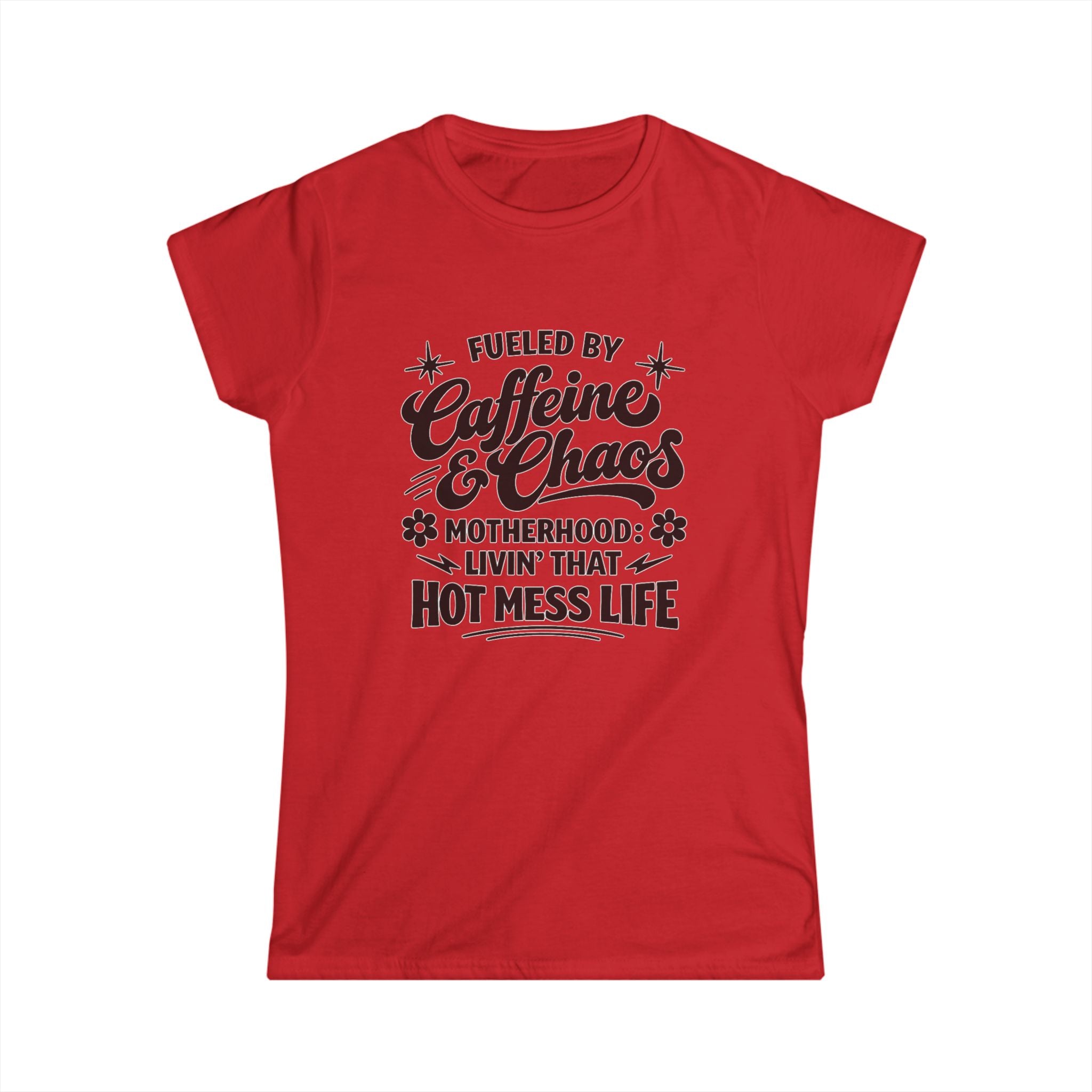Caffeine & Chaos Mom T‑Shirt — "Fueled by Caffeine & Chaos" Motherhood Tee