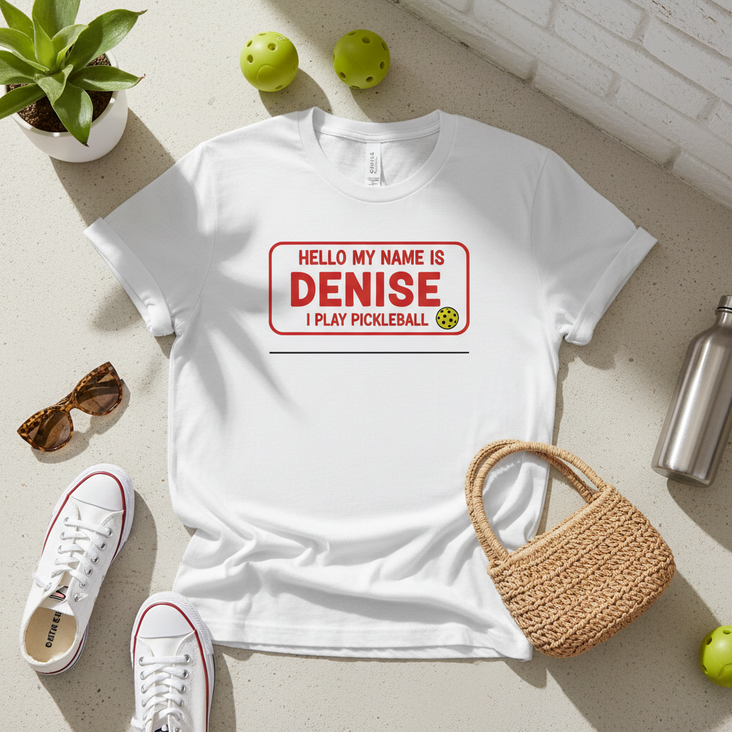 Hello My Name Is Denise — I Play Pickleball T-Shirt